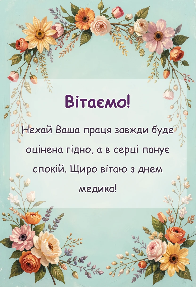 вітальна листівка - картинки з днем медика