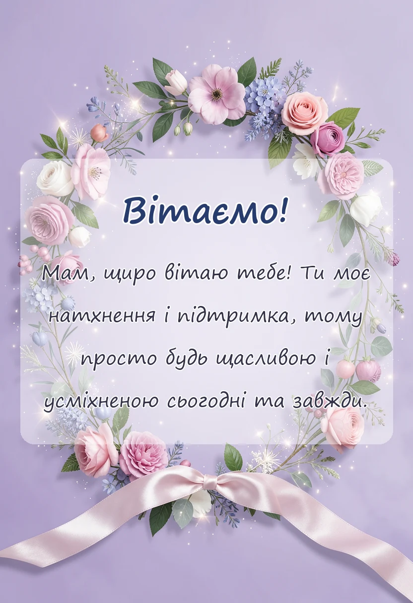 красива листівка: привітання з днем матері