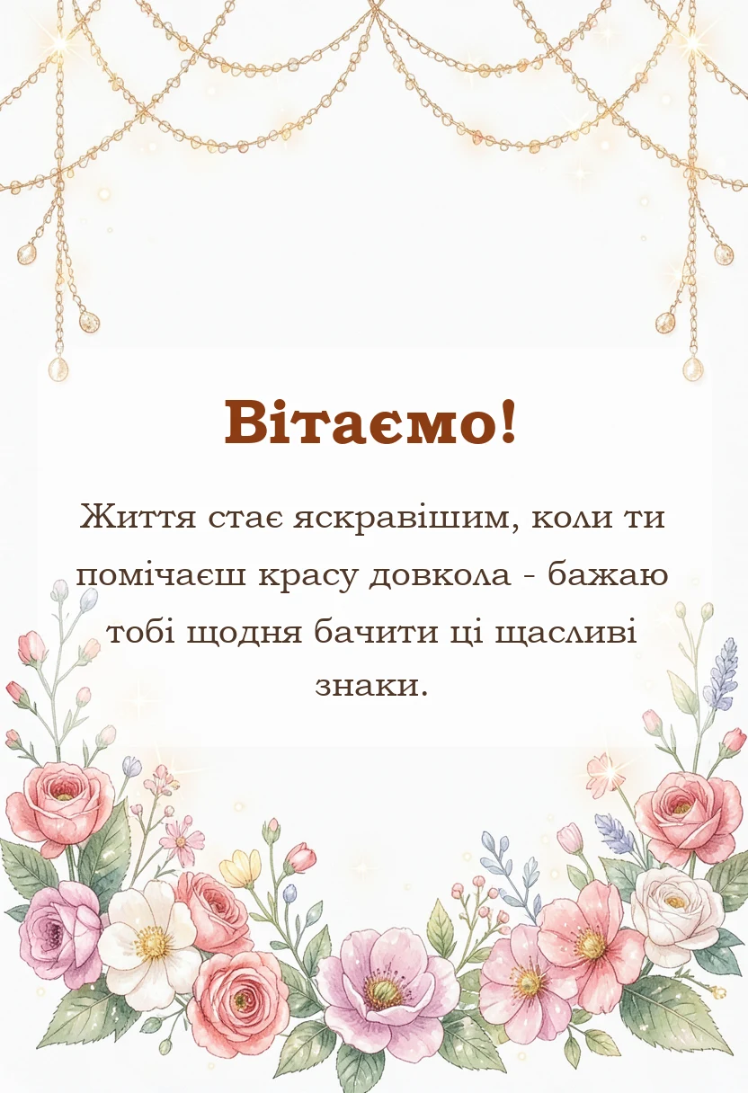 святкова картинка: привітання з днем щастя своїми словами