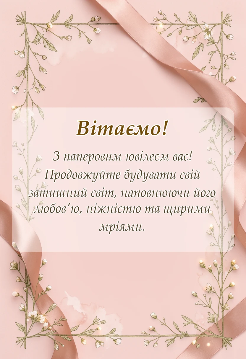 красива листівка: картинки з паперовим весіллям
