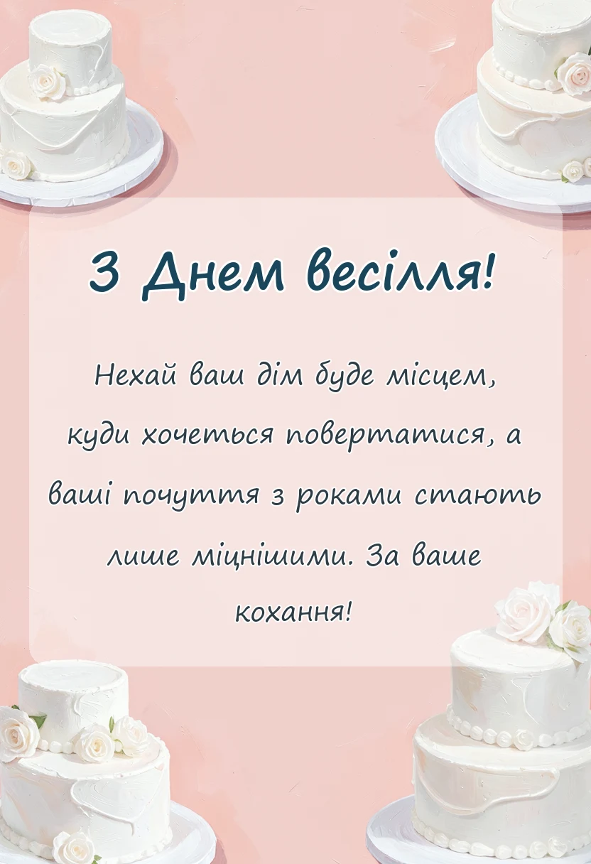 листівка з побажанням - короткі тости на весілля