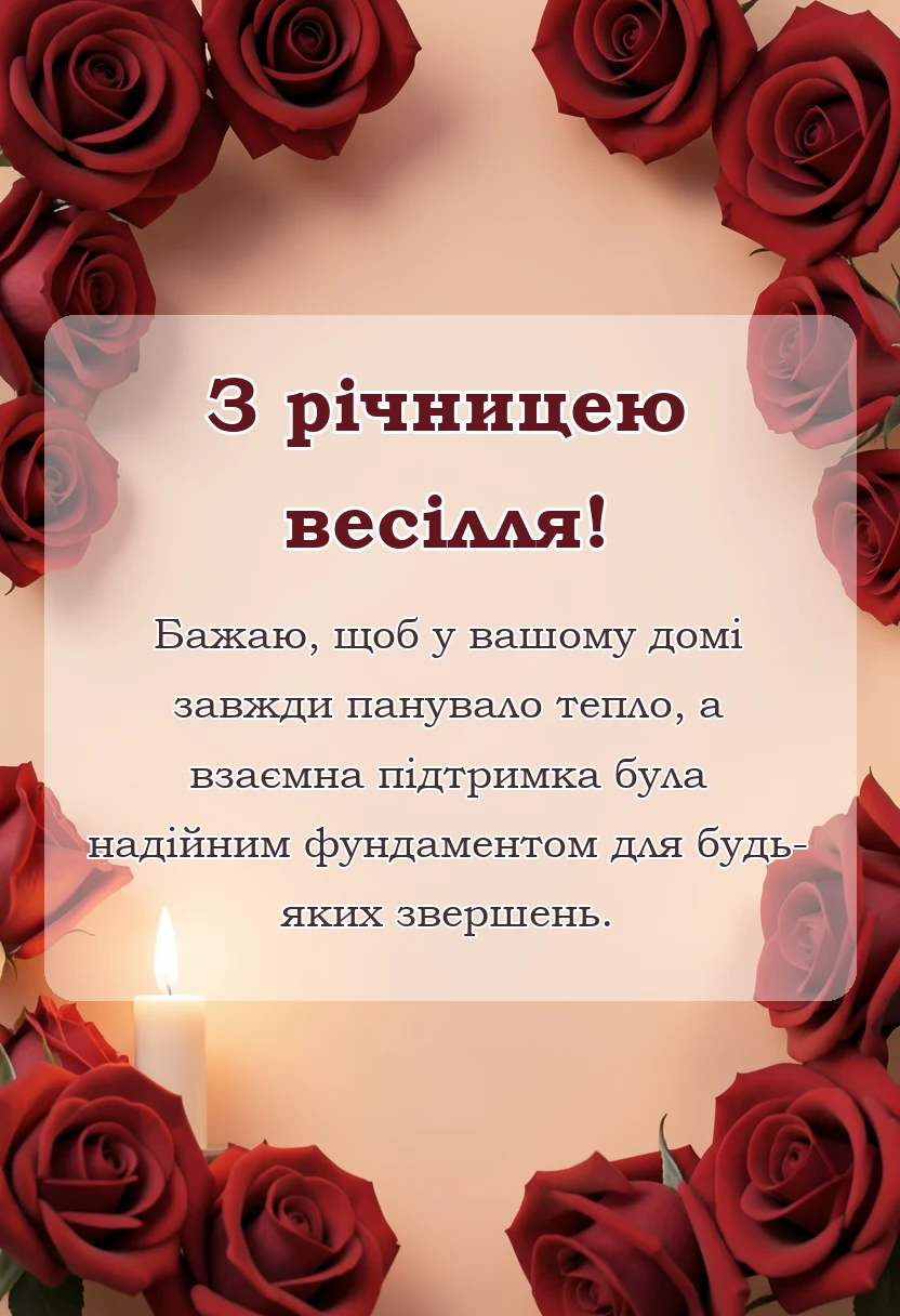унікальна листівка - оригінальні привітання з річницею весілля