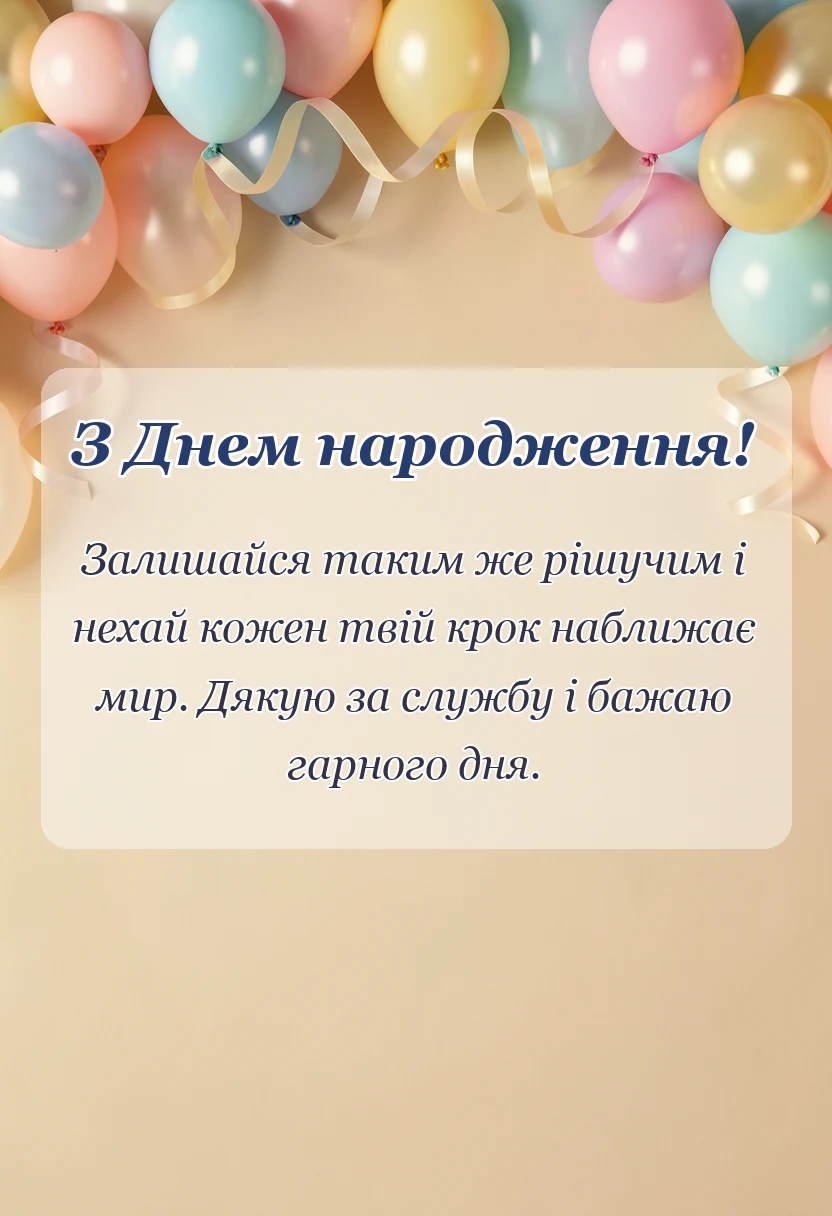 святкова картинка: привітання військовим з днем народження