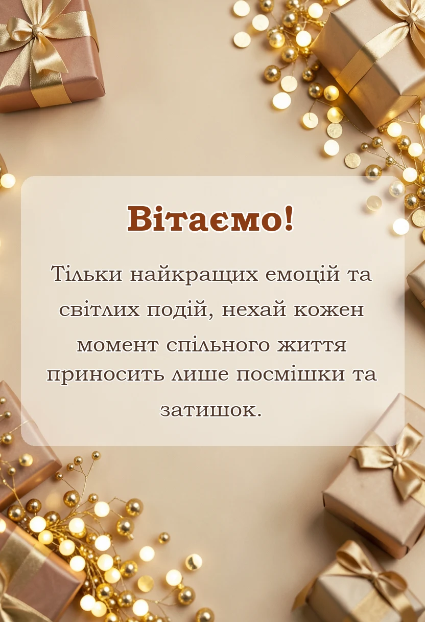 красива листівка: річниця весілля 1 рік
