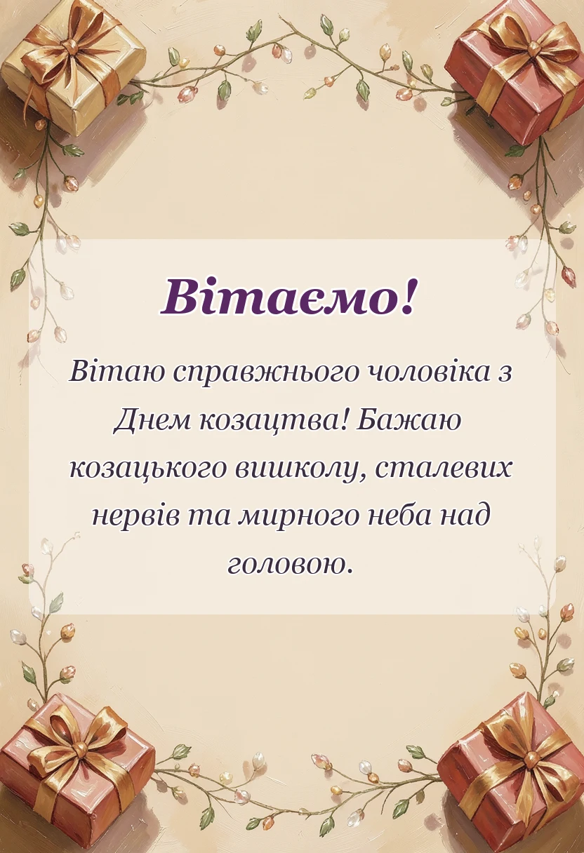 вітальна листівка - картинки чоловіків з днем козацтва
