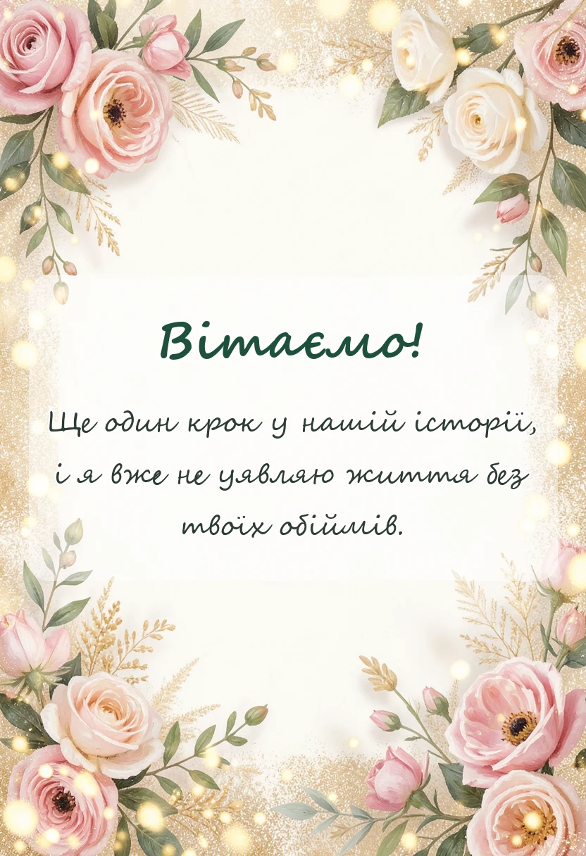 вітальна листівка - привітання з місяцем разом своїми словами
