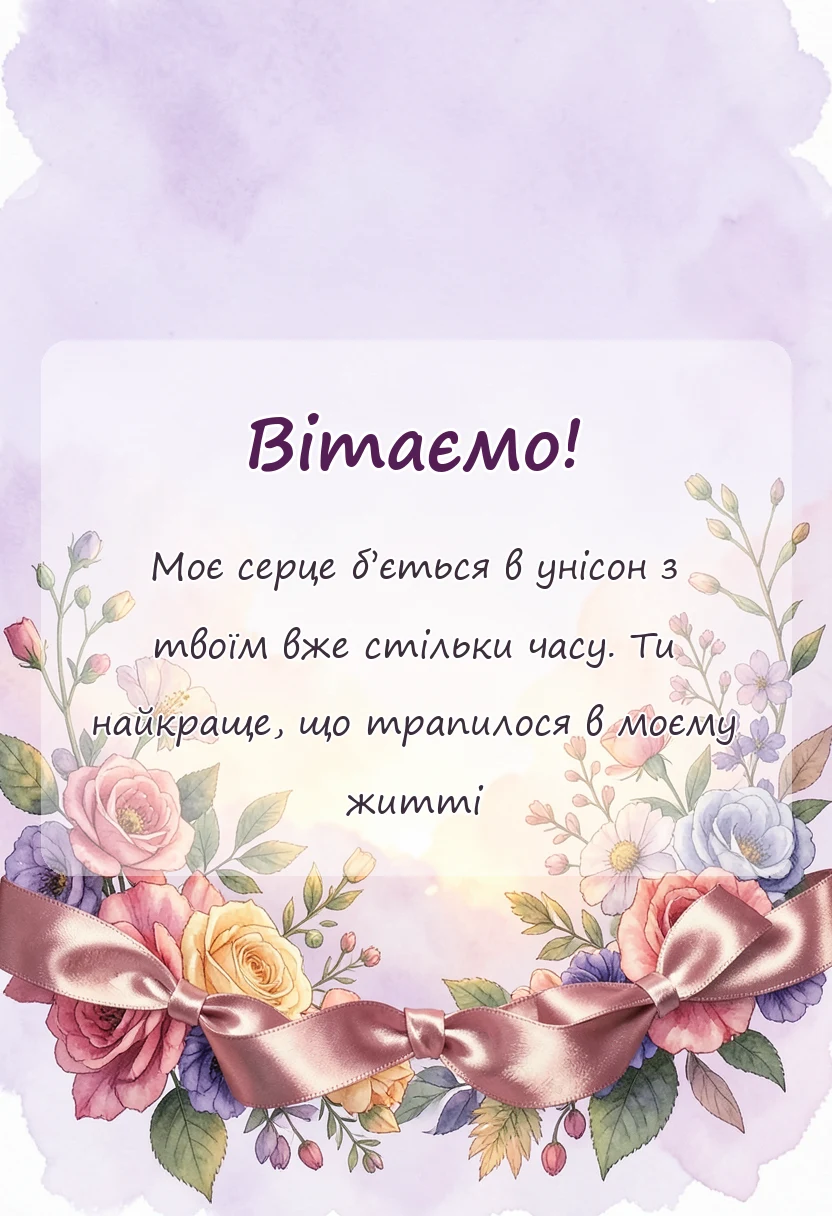 вітальна листівка - привітання з місяцями разом коханому