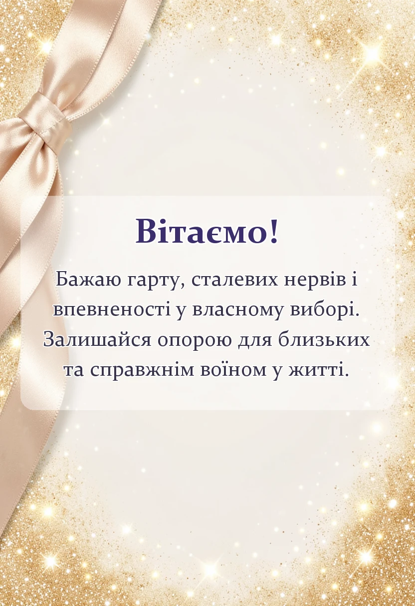 унікальна листівка - привітання чоловіків з днем козацтва
