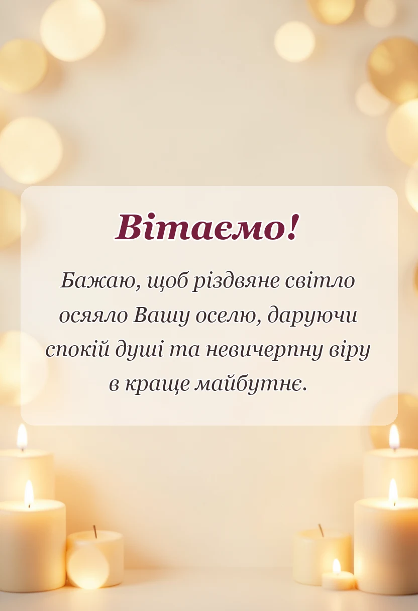вітальна листівка - привітання з різдвом христовим картинки своїми словами