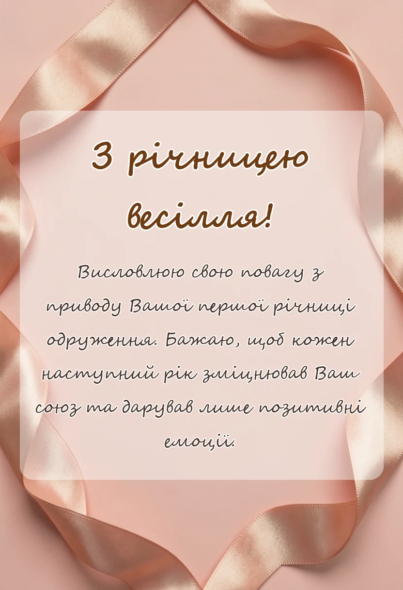 унікальна листівка - привітання з ситцевим весіллям