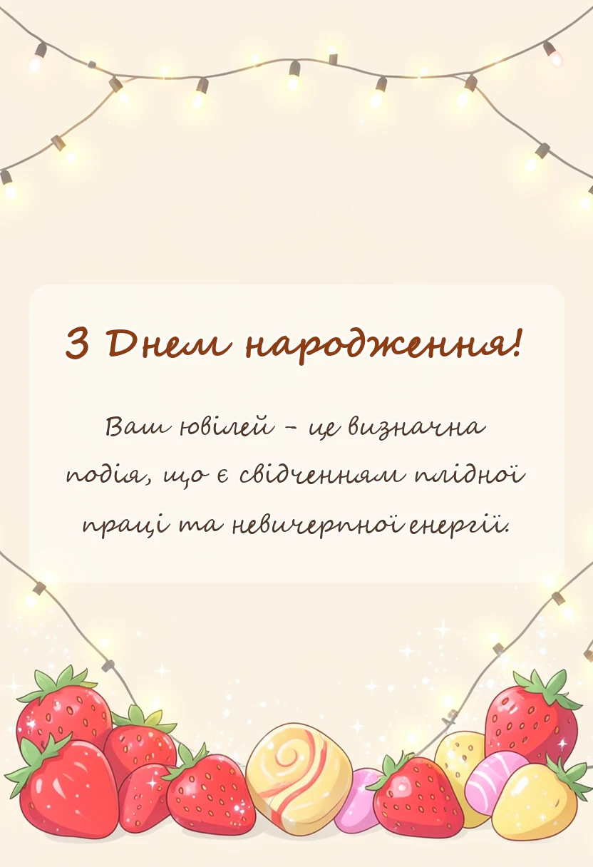 унікальна листівка - привітання з ювілеєм