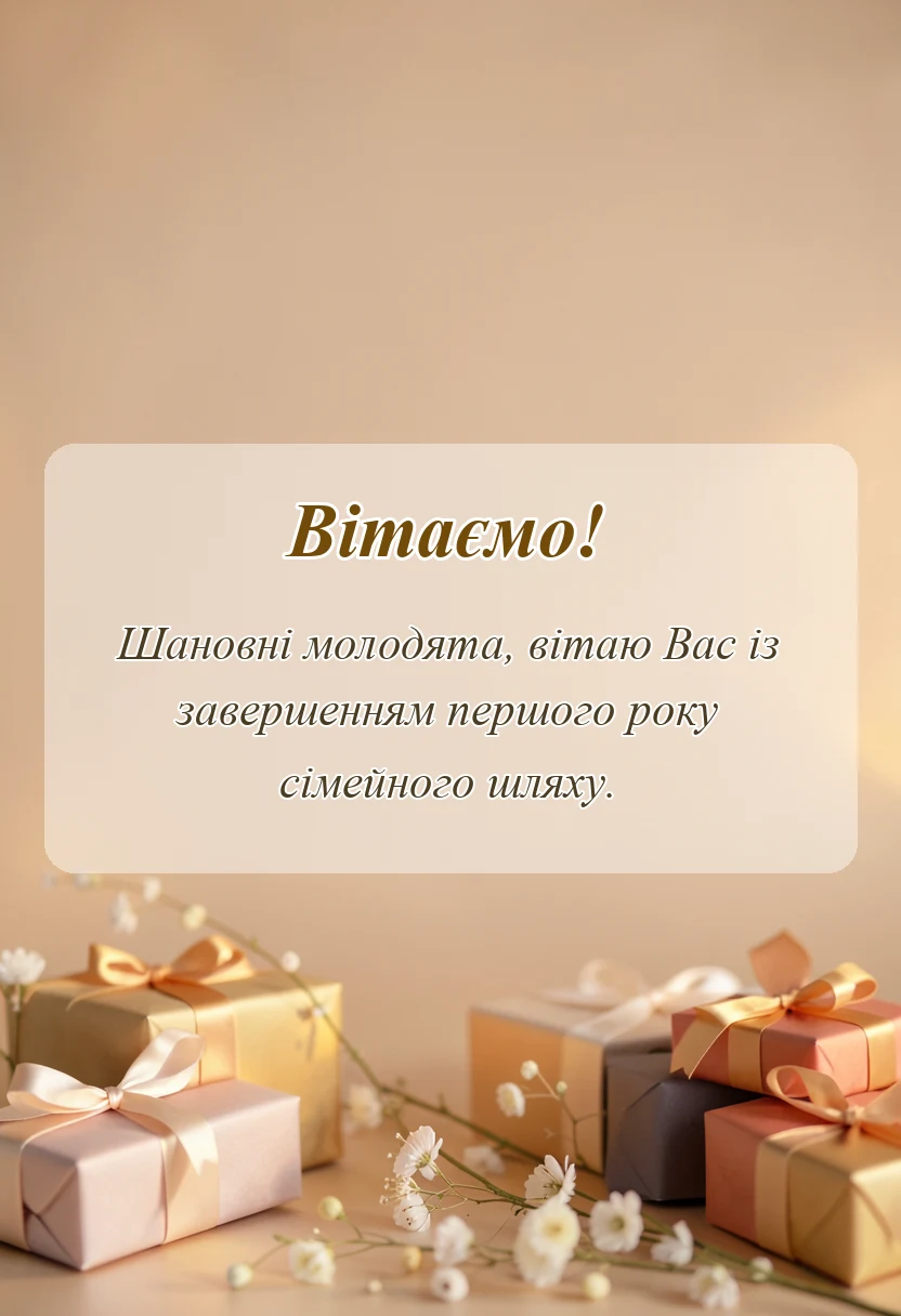 вітальна листівка - картинки з мусліновим весіллям