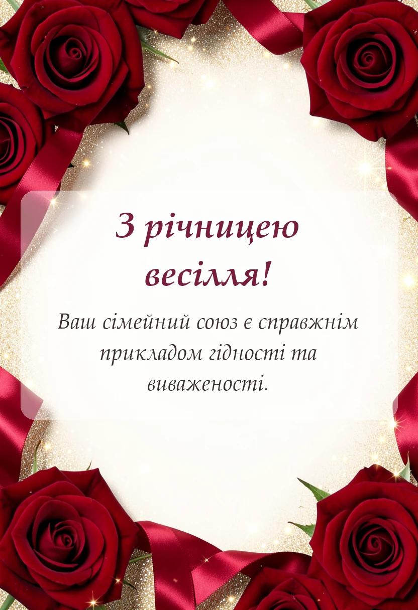 листівка з побажанням - оригінальні привітання з річницею весілля