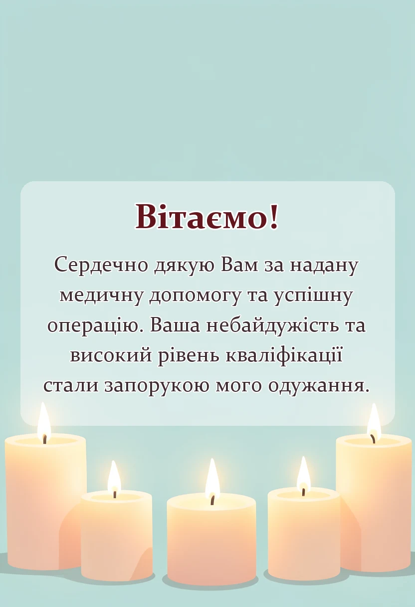 унікальна листівка - подяка лікарю за операцію
