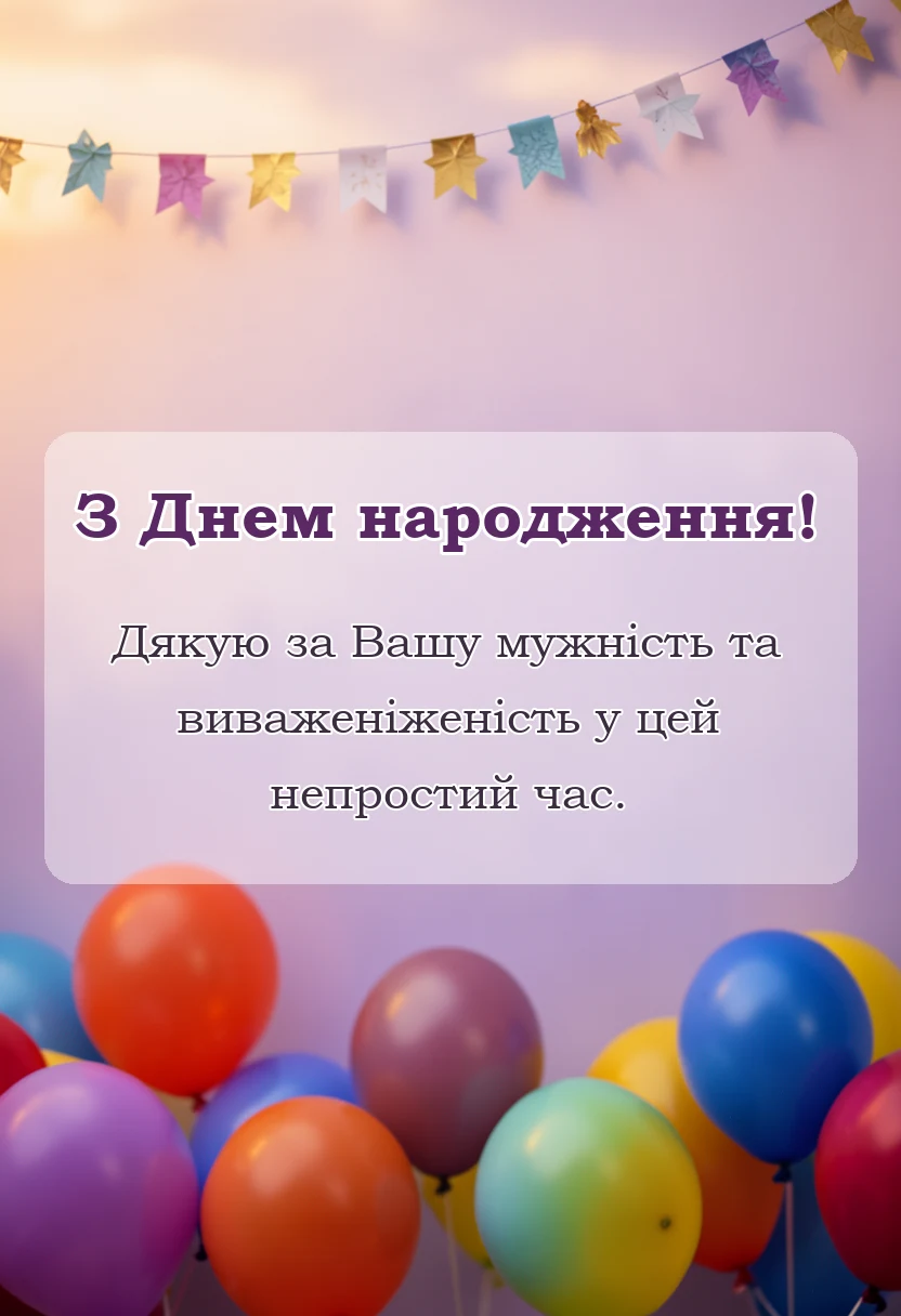 красива листівка: привітання військовим з днем народження