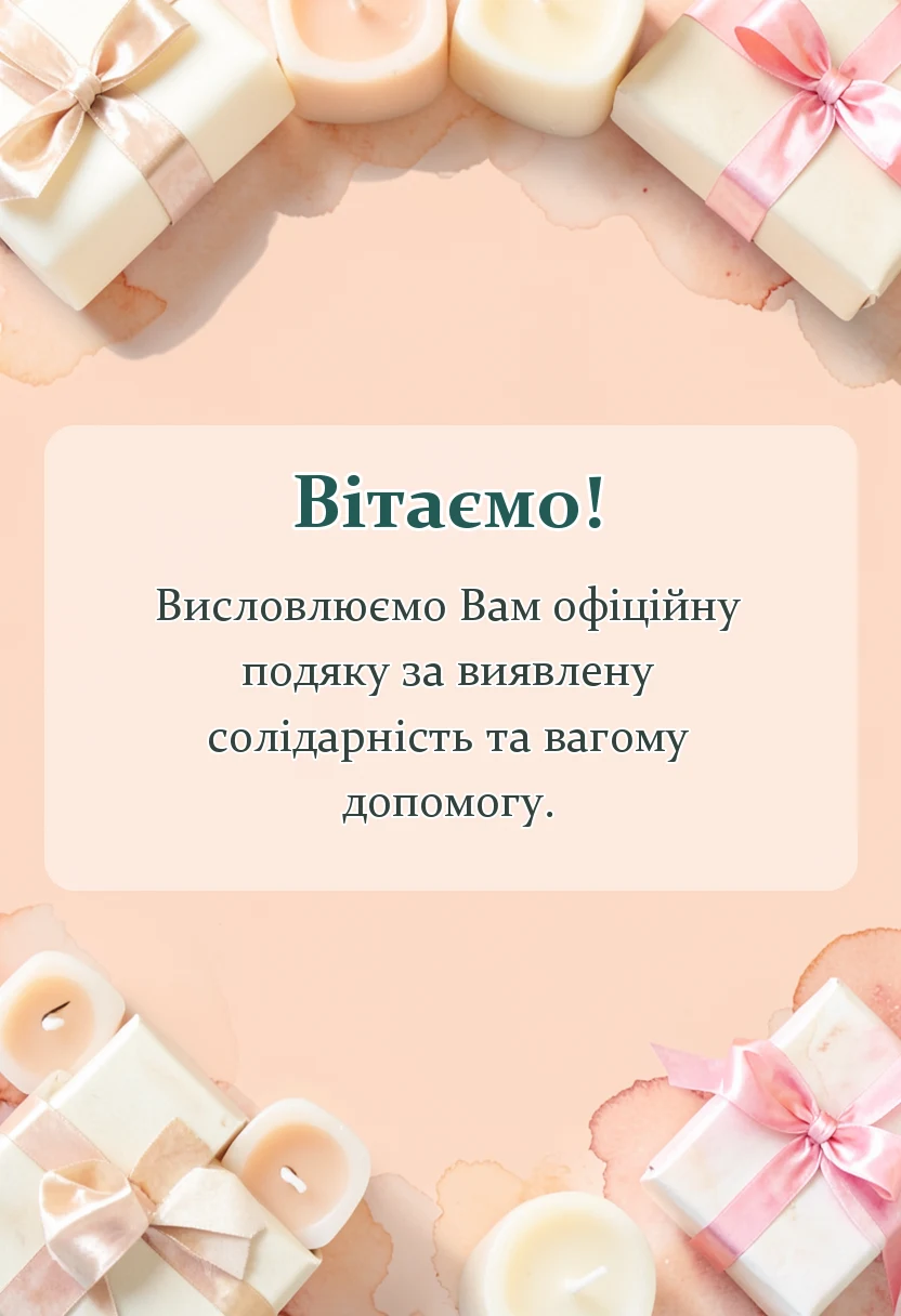 унікальна листівка - слова подяки за допомогу під час війни