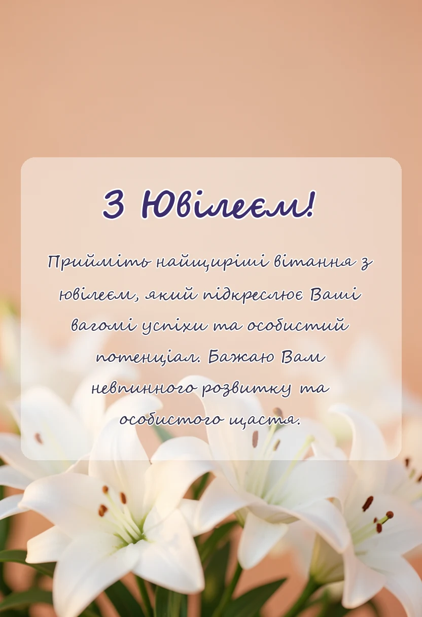 святкова картинка: привітання з ювілеєм дівчині своїми словами