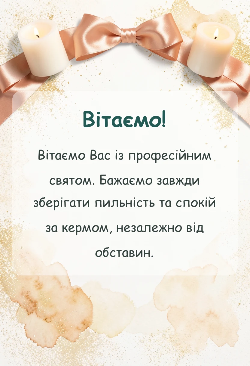 унікальна листівка - привітання з днем водія чоловіка