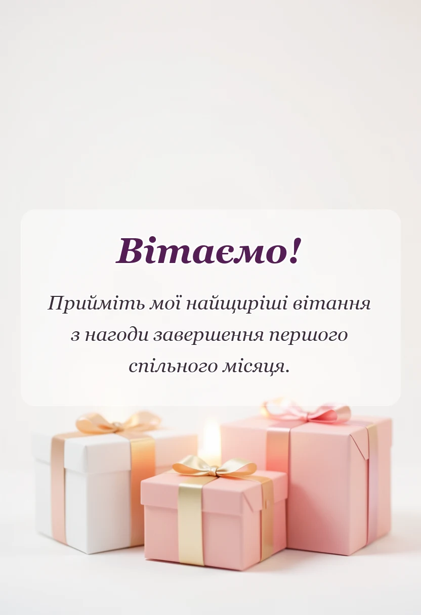 унікальна листівка - привітання з місяцем разом своїми словами