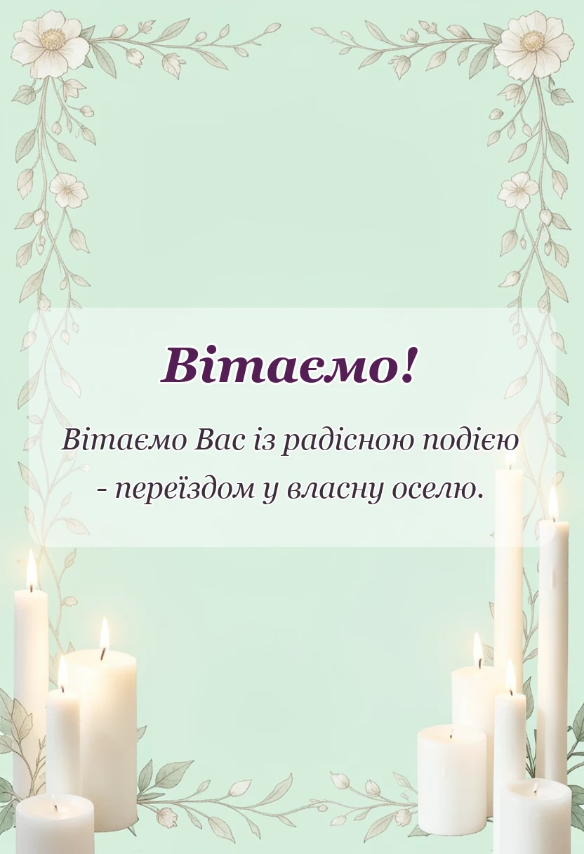 вітальна листівка - християнські привітання з новосіллям