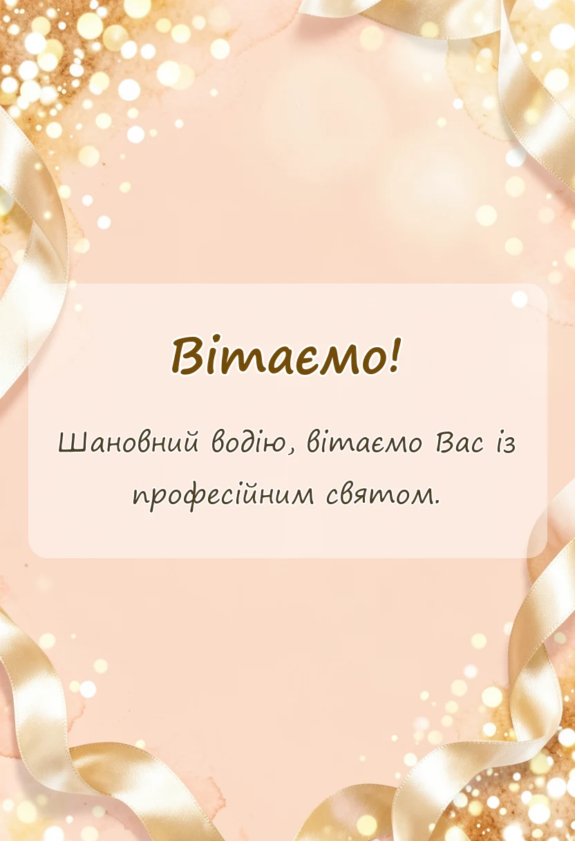 листівка з побажанням - привітання з днем водія чоловіка