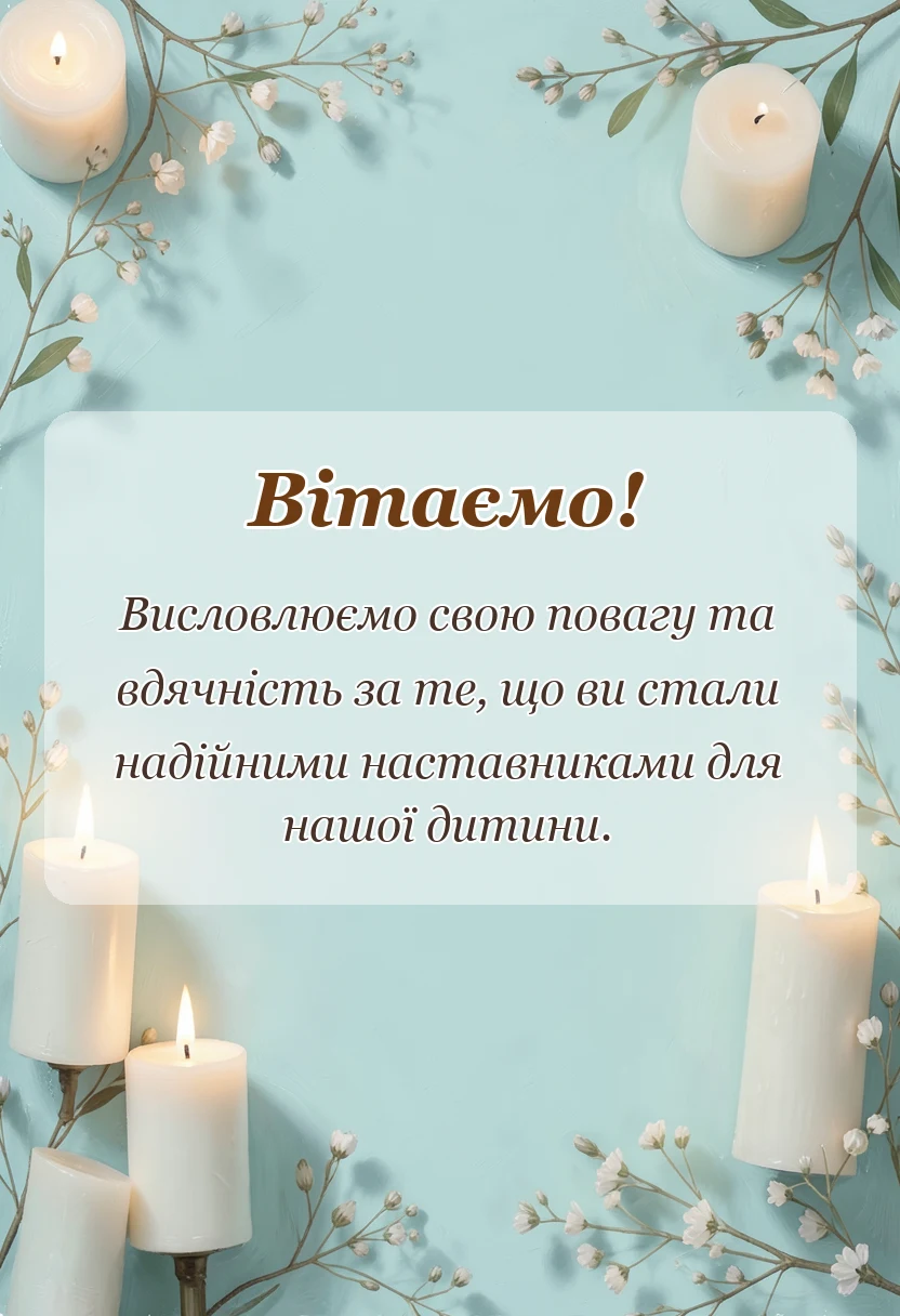 листівка з побажанням - слова подяки хрещеним