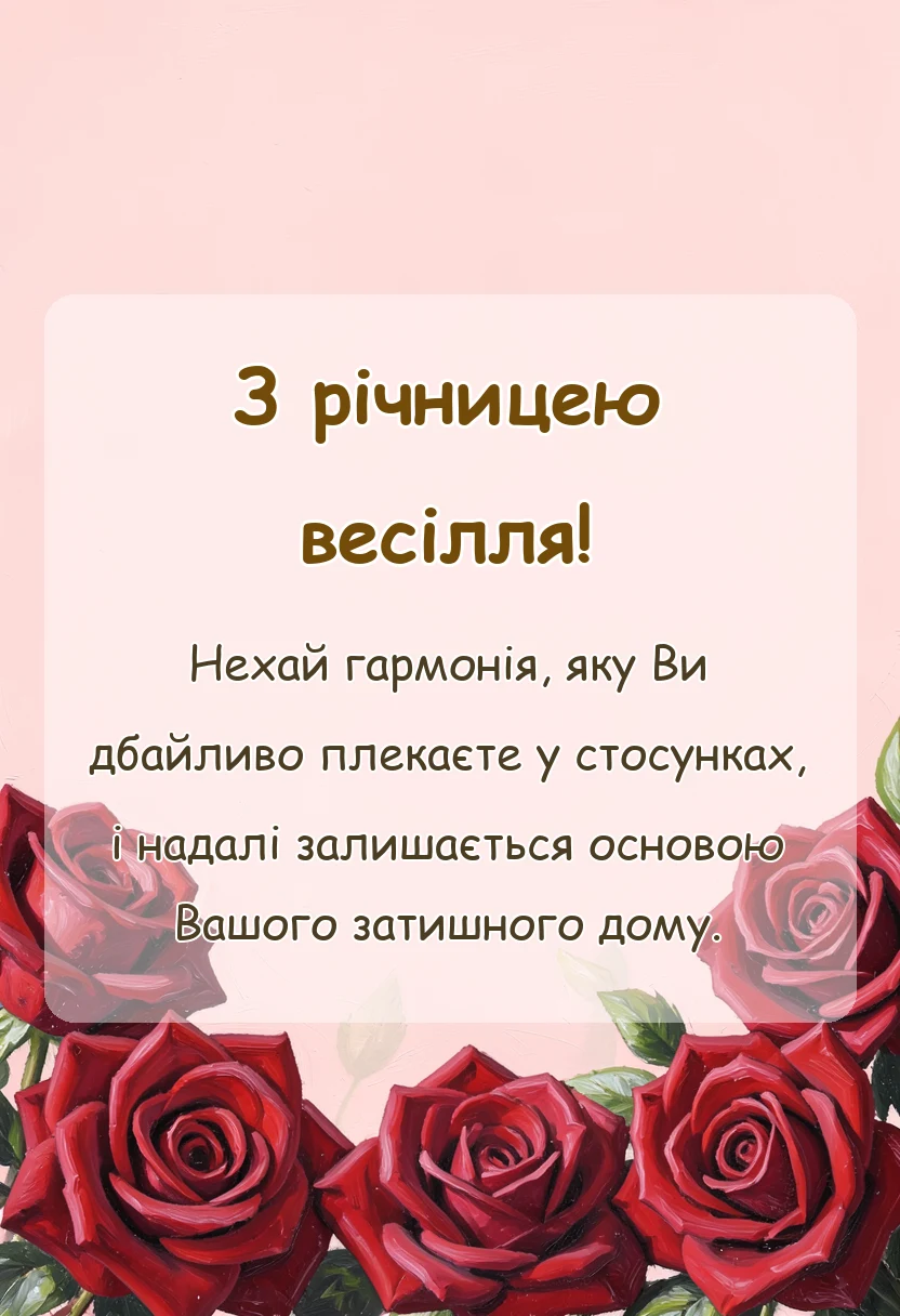 красива листівка: оригінальні привітання з річницею весілля