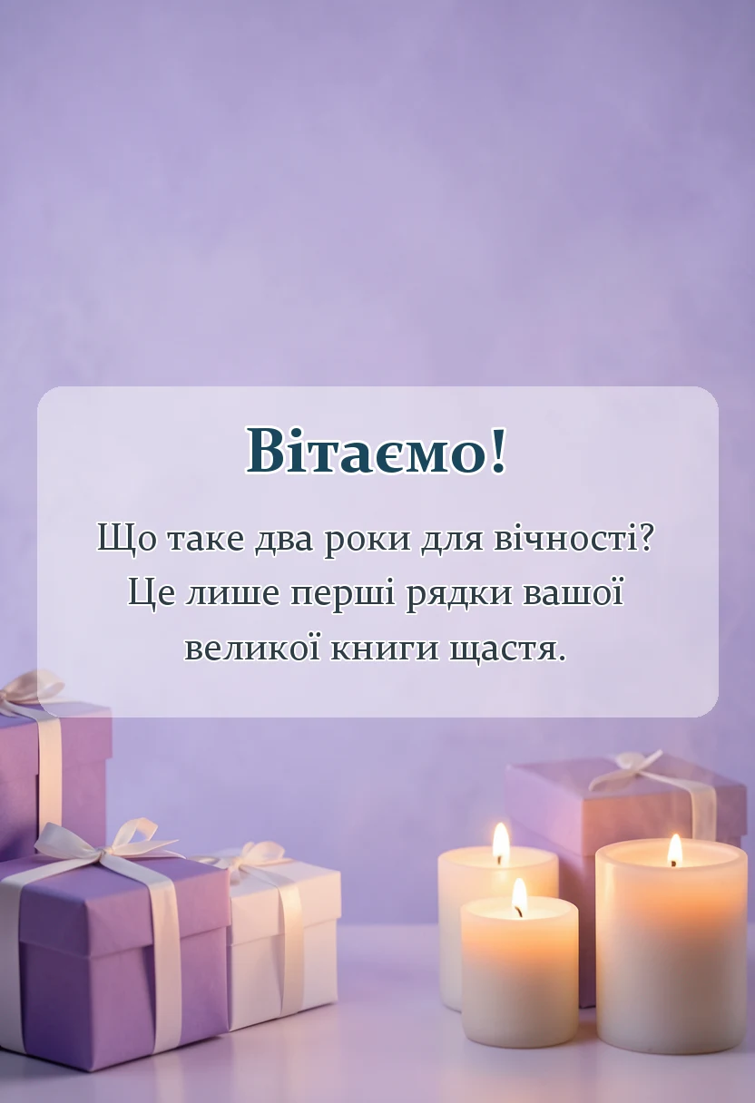 вітальна листівка - привітання з паперовим весіллям своїми словами