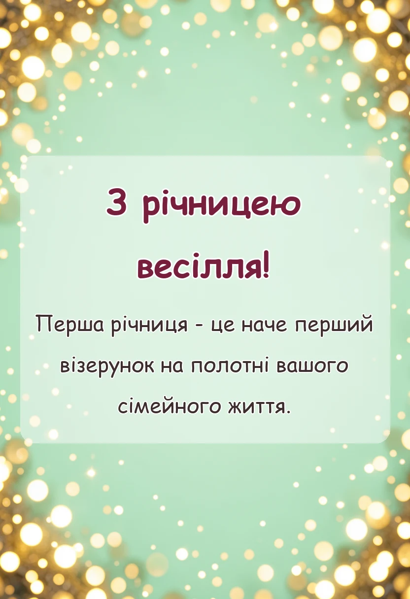 красива листівка: привітання з ситцевим весіллям
