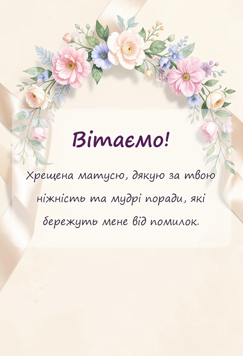 святкова картинка: слова подяки хрещеним