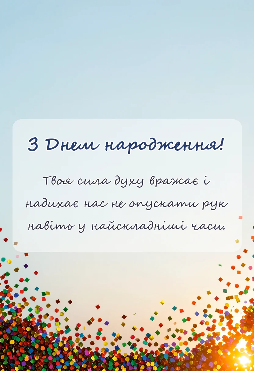 унікальна листівка - привітання військовим з днем народження