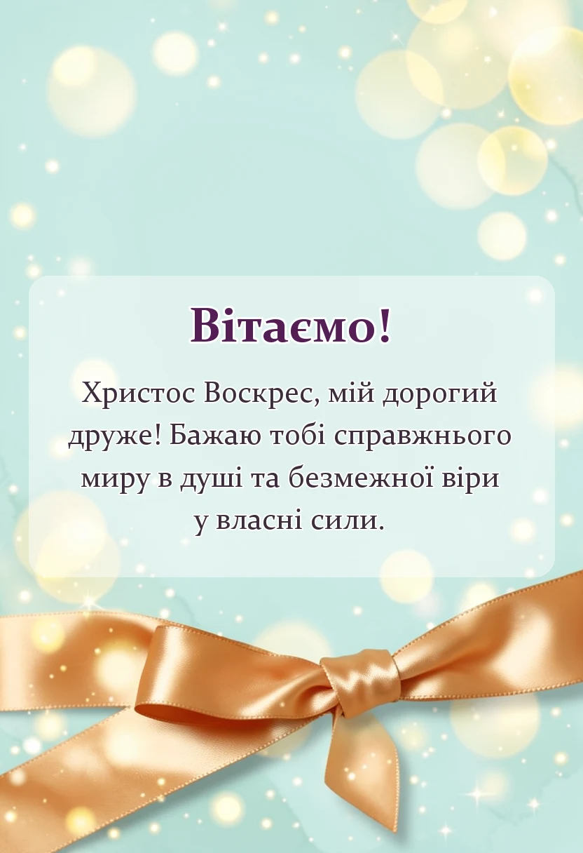 вітальна листівка - привітання з великоднем своїми словами короткі
