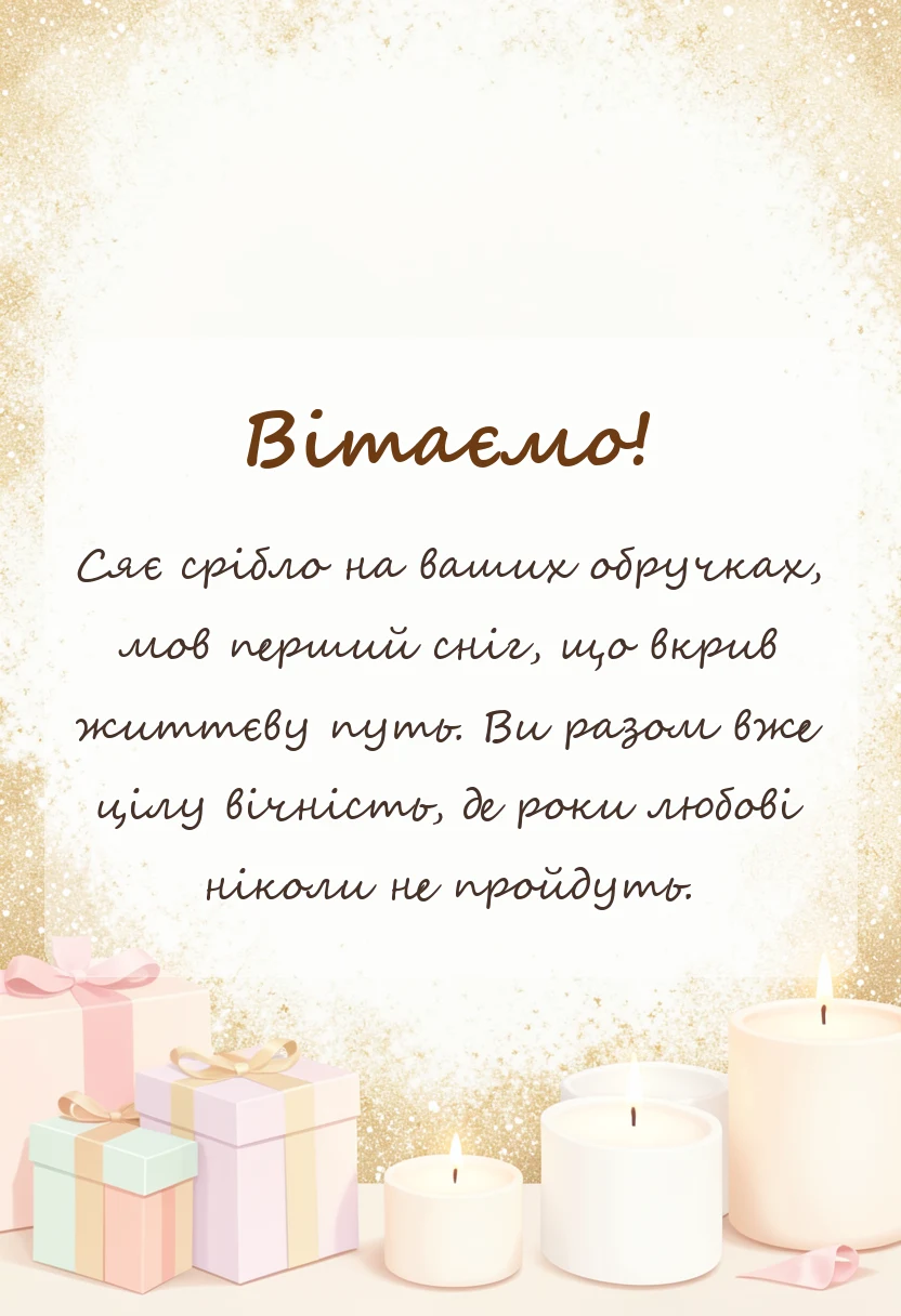 листівка з побажанням - привітання з срібним весіллям у віршах