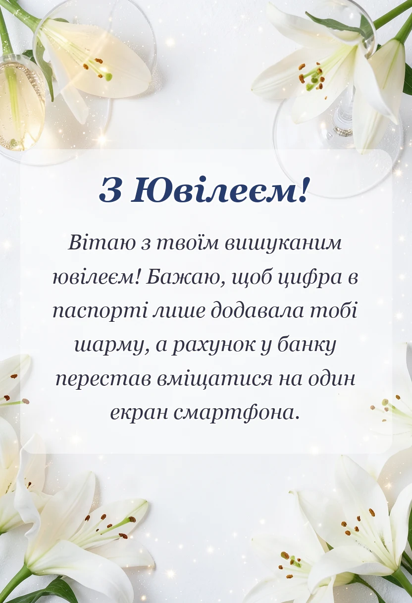 унікальна листівка - привітання з ювілеєм дівчині прикольні