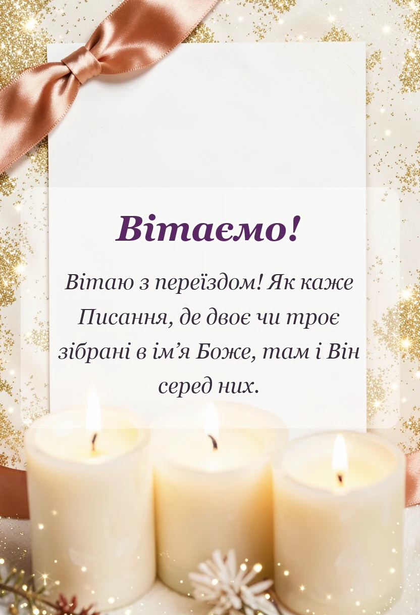 листівка з побажанням - християнські привітання з новосіллям
