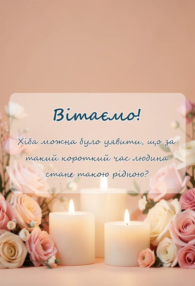 унікальна листівка - привітання з місяцем разом своїми словами
