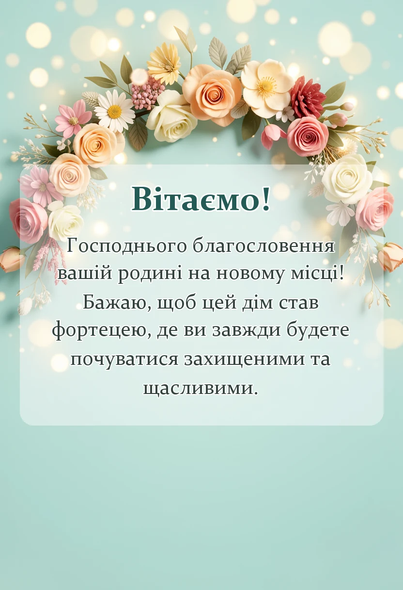 красива листівка: християнські привітання з новосіллям