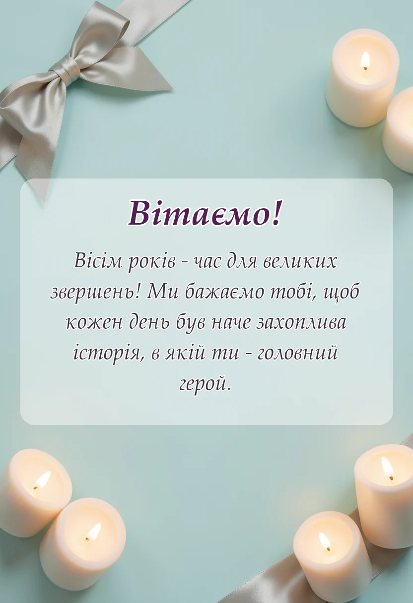 вітальна листівка - привітання з днем народження 8 років хлопчику
