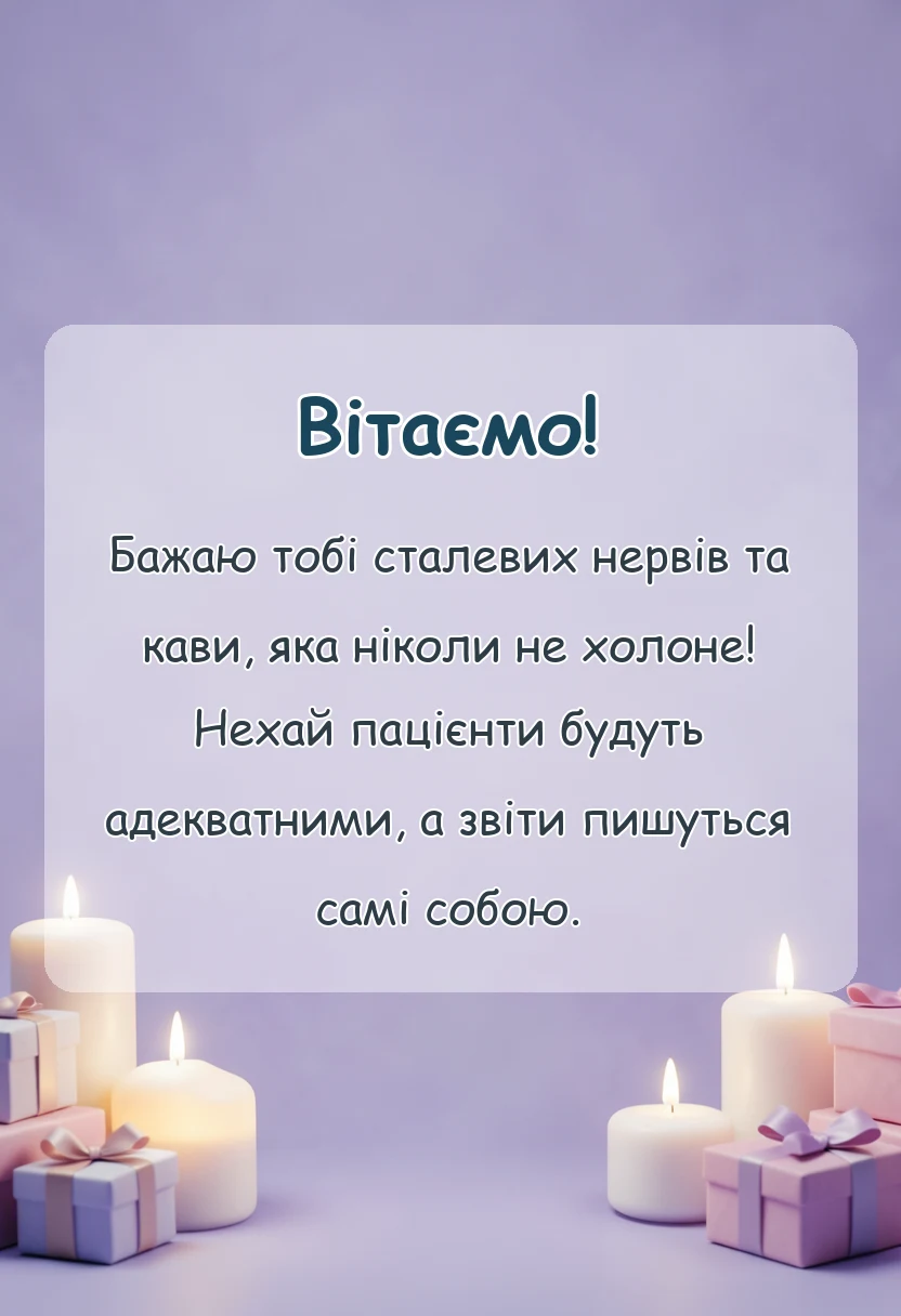 унікальна листівка - привітання з днем медика