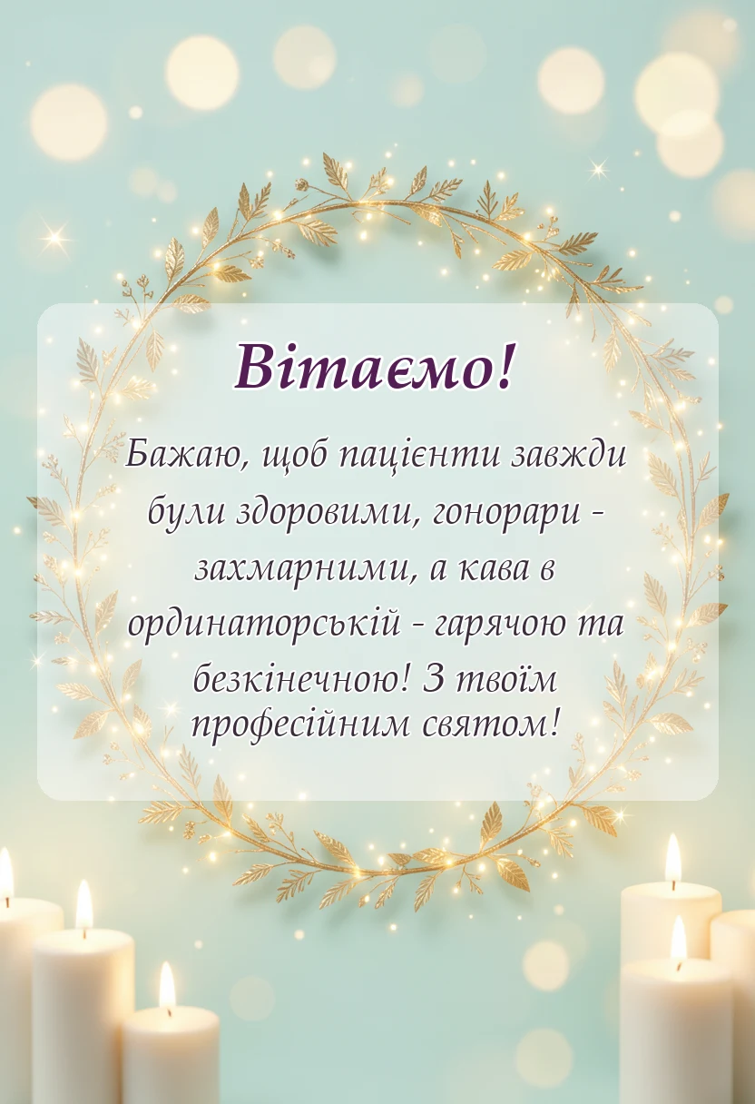 унікальна листівка - привітання з днем медика своїми словами