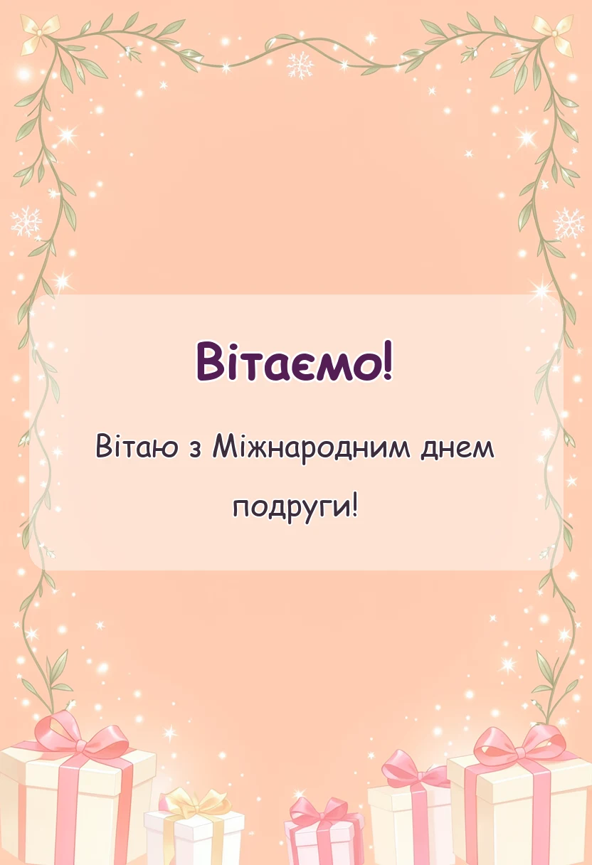вітальна листівка - привітання з днем подруги своїми словами