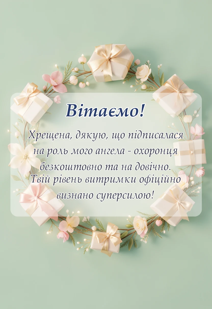 унікальна листівка - слова подяки хрещеним