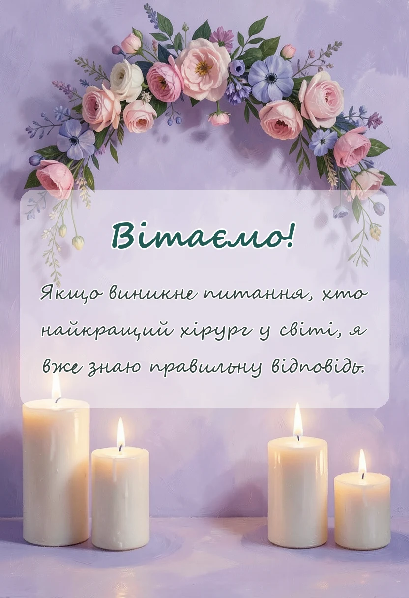 красива листівка: подяка лікарю за операцію