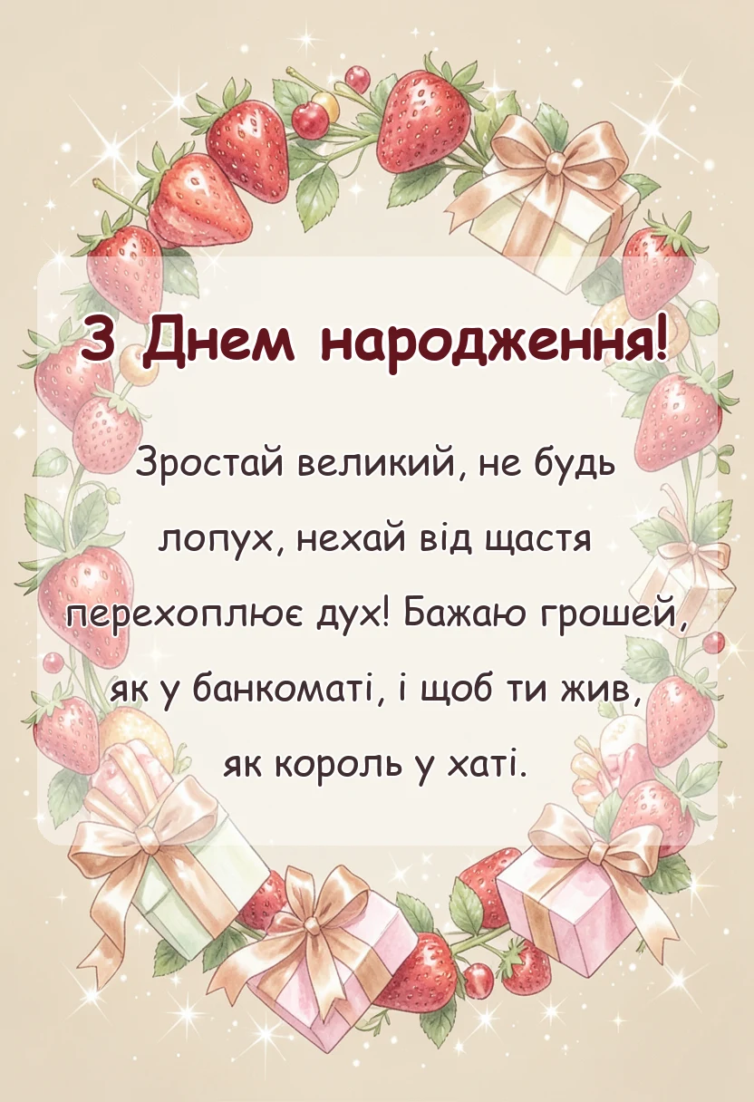 листівка з побажанням - привітання з днем народження у віршах