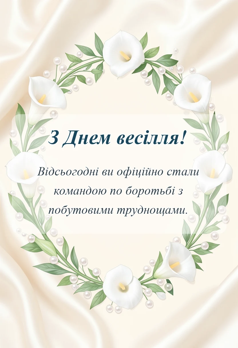 унікальна листівка - привітання з одруженням