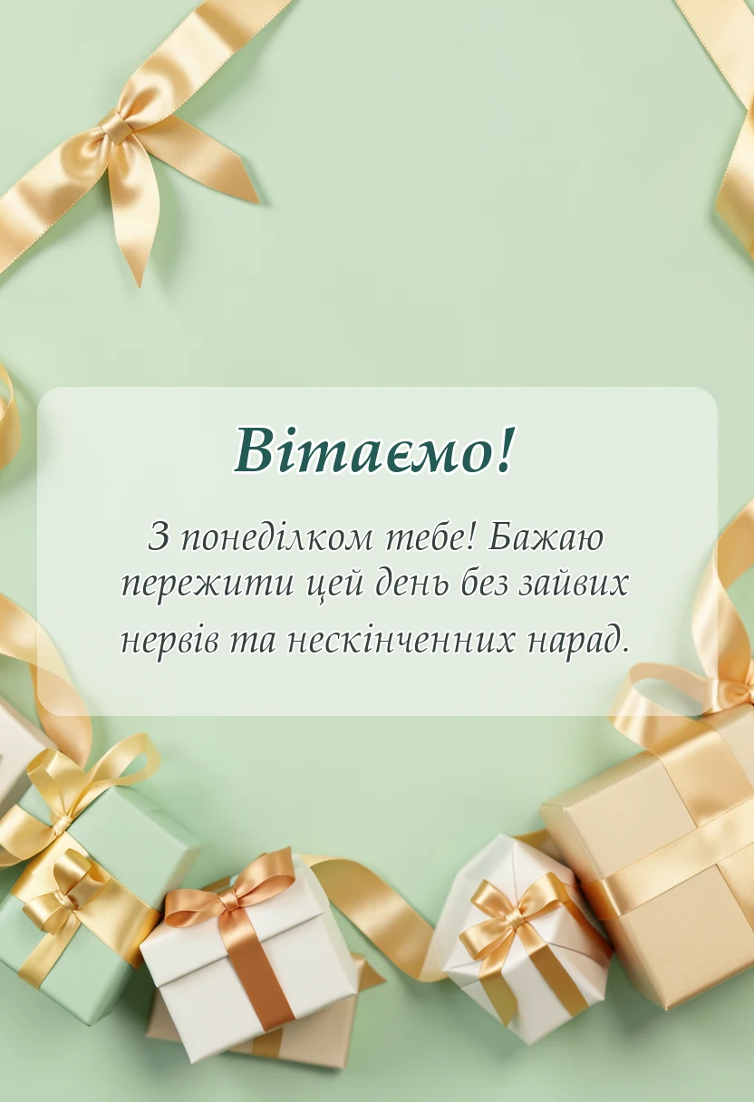 красива листівка: побажання з понеділком своїми словами
