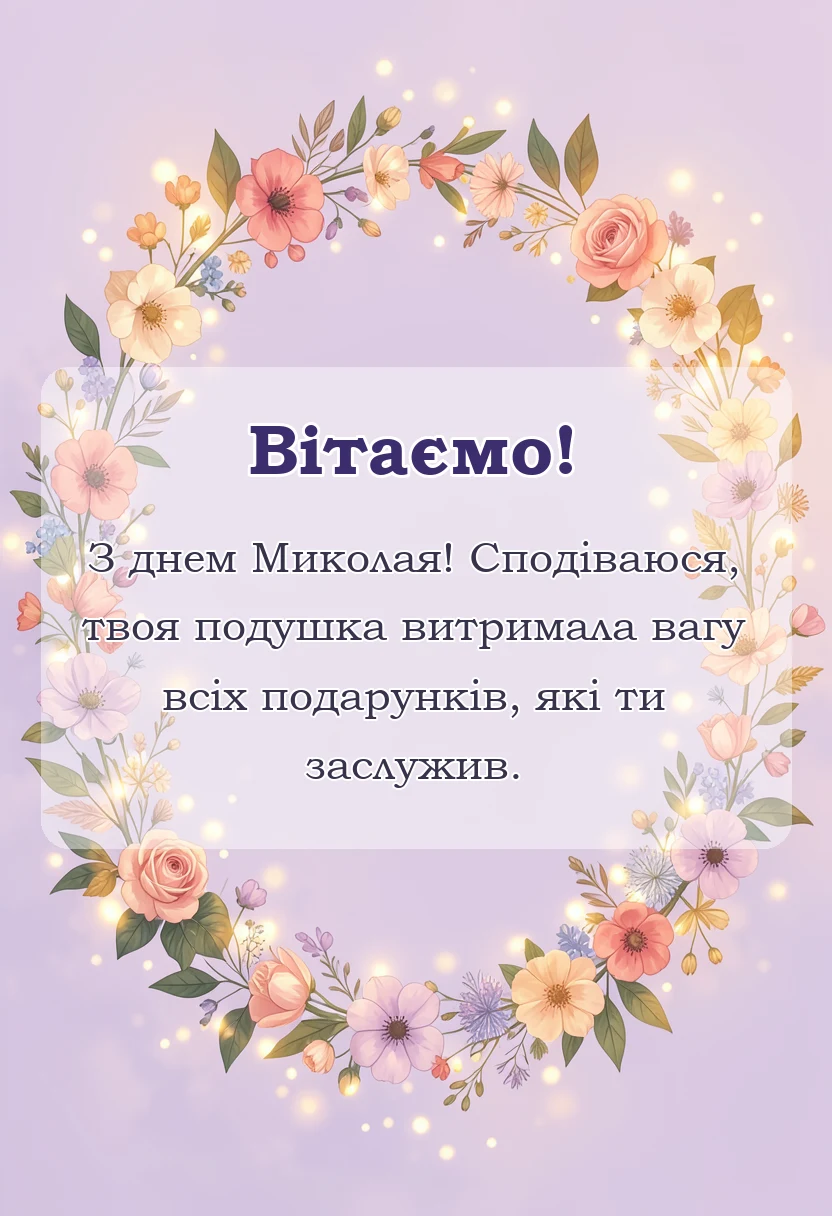 листівка з побажанням - що можна написати для святого миколая