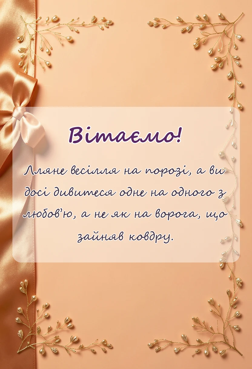 листівка з побажанням - річниця весілля 4 роки