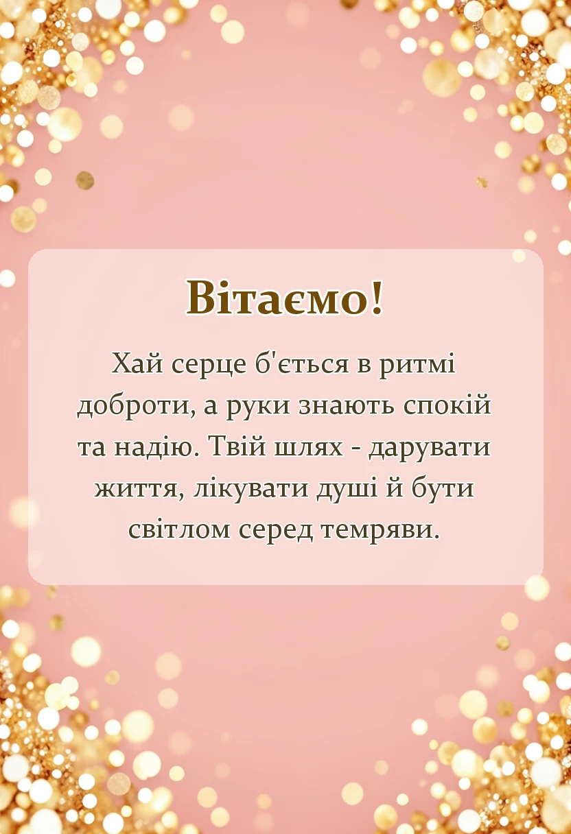 красива листівка: привітання з днем медика своїми словами