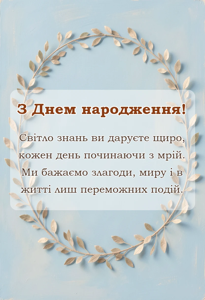 святкова картинка: привітання з днем народження класному керівнику